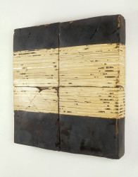 #23, 33" x 33" x 4.5", oil, plaster, resin, tar, wax and wood, 1996-99
