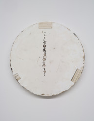 #31, 39" diameter x 4", enamel, plaster, resin, tar, wax and wood, 1997-2001